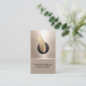 公証人ローン署名エージェントエレガント金ゴールドクイルペン 名刺 (スタンド正面)