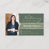 公証人ローン署名エージェントエレガントSage Green写真 名刺 (正面)