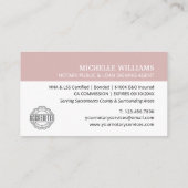 公証人ローン署名エージェントスクリプトロゴほこりっぽいピンク 名刺 (裏面)