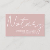公証人ローン署名エージェントスクリプトロゴほこりっぽいピンク 名刺 (正面)