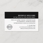 公証人ローン署名エージェントスクリプトロゴブラック 名刺 (裏面)