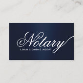 公証人ローン署名エージェントタイポグラフィネイビーブルー 名刺 (正面)