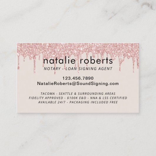 公証人ローン署名エージェントバラ金ゴールドの低下 名刺 (裏面)