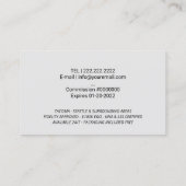 公証人ローン署名エージェントバラ金ゴールドクイルロゴ 名刺 (裏面)