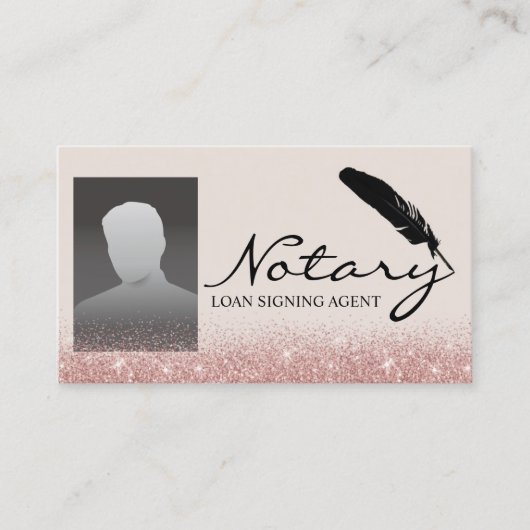 公証人ローン署名エージェントバラ金ゴールドグリッター写真 名刺 (正面)