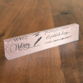 公証人ローン署名エージェントバラ金ゴールドスクリプト デスクネームプレート (側面)