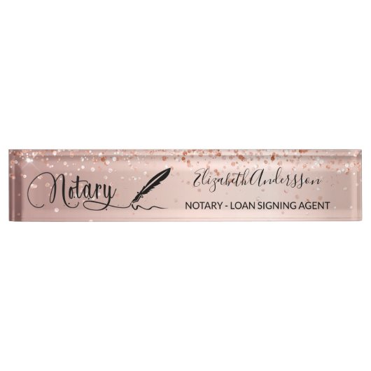 公証人ローン署名エージェントバラ金ゴールドスクリプト デスクネームプレート (正面)