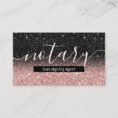 公証人ローン署名エージェントバラ金ゴールドブラックグリッター 名刺 (正面)