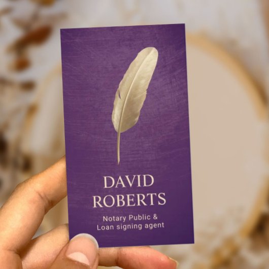 公証人ローン署名エージェントパープル&金ゴールドクイルペン 名刺