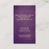 公証人ローン署名エージェントパープル&金ゴールドクイルペン 名刺 (裏面)