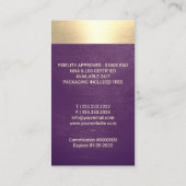 公証人ローン署名エージェントパープル&金ゴールドクイル 名刺 (裏面)