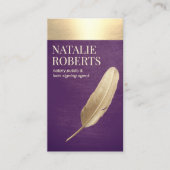 公証人ローン署名エージェントパープル&金ゴールドクイル 名刺 (正面)