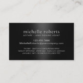 公証人ローン署名エージェントブラックグリッタードリンク 名刺 (裏面)