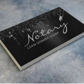 公証人ローン署名エージェントブラックグリッタードリンク 名刺