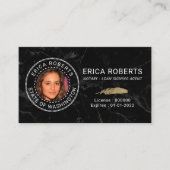 公証人ローン署名エージェントブラック大理石の写真 名刺 (正面)