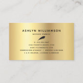 公証人ローン署名エージェントブラック金ゴールドグリッタースクリプト 名刺 (裏面)