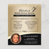 公証人ローン署名エージェントブラック&金ゴールド写真 チラシ (正面)