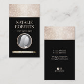 公証人ローン署名エージェントブラック&金ゴールド写真 名刺 (正面/裏面)