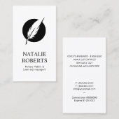 公証人ローン署名エージェントプロフェッショナルクイルロゴ 名刺 (正面/裏面)