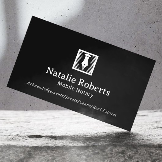 公証人ローン署名エージェントペンNibロゴ単純黒 名刺