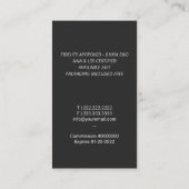 公証人ローン署名エージェントモダンクイルのロゴシルバー 名刺 (裏面)