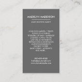 公証人ローン署名エージェントモダングレー写真 名刺 (裏面)