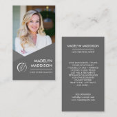 公証人ローン署名エージェントモダングレー写真 名刺 (正面/裏面)