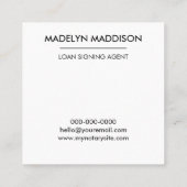 公証人ローン署名エージェントモダンダークグレー スクエア名刺 (裏面)