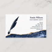 公証人ローン署名エージェントモダンネイビー・アゲート 名刺 (裏面)