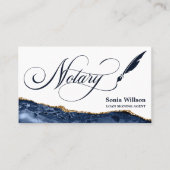 公証人ローン署名エージェントモダンネイビー・アゲート 名刺 (正面)