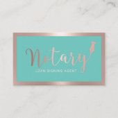 公証人ローン署名エージェントモダンバラ金ゴールドとティール（緑がかった色） 名刺 (正面)