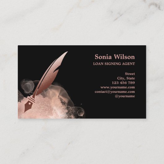 公証人ローン署名エージェントモダンバラ金ゴールドインク 名刺 (裏面)