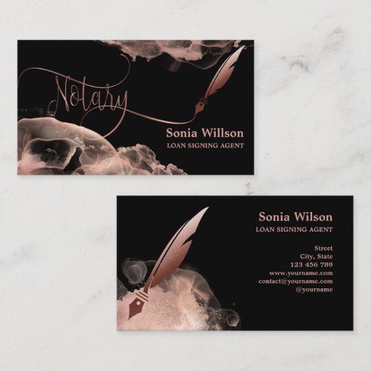 公証人ローン署名エージェントモダンバラ金ゴールドインク 名刺 (正面/裏面)