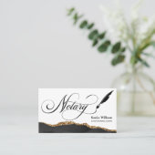 公証人ローン署名エージェントモダンブラック金ゴールドゲート 名刺 (スタンド正面)