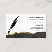 公証人ローン署名エージェントモダンブラック金ゴールドゲート 名刺 (裏面)