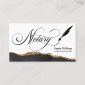 公証人ローン署名エージェントモダンブラック金ゴールドゲート 名刺 (正面)