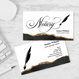 公証人ローン署名エージェントモダンブラック金ゴールドゲート 名刺