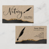 公証人ローン署名エージェントモダンブラック金ゴールドゲート 名刺 (正面/裏面)