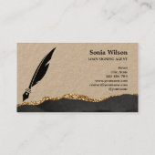 公証人ローン署名エージェントモダンブラック金ゴールドゲート 名刺 (裏面)