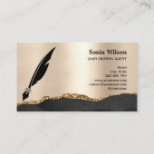 公証人ローン署名エージェントモダンブラック金ゴールド写真 名刺 (裏面)