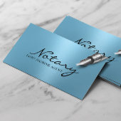 公証人ローン署名エージェントモダンライトブルー 名刺