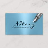 公証人ローン署名エージェントモダンライトブルー 名刺 (正面)
