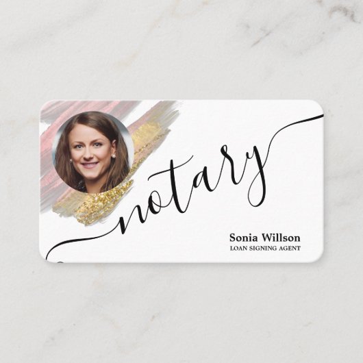 公証人ローン署名エージェントモダン写真の追加 名刺 (正面)