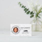 公証人ローン署名エージェントモダン大理石写真 名刺 (スタンド正面)