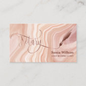 公証人ローン署名エージェントモダン赤面ピンク大理石 名刺 (正面)