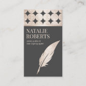 公証人ローン署名エージェント幾何学金ゴールドクールペン 名刺 (正面)