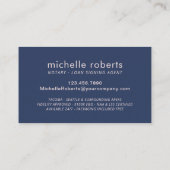 公証人ローン署名エージェント海軍と赤面バラ金ゴールド 名刺 (裏面)