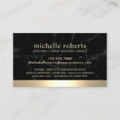 公証人ローン署名エージェント縁ど金ゴールド黒大理石 名刺 (裏面)