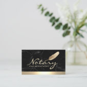 公証人ローン署名エージェント縁ど金ゴールド黒大理石 名刺 (スタンド正面)