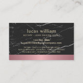 公証人ローン署名エージェント縁ど金ゴールド黒大理石 名刺 (裏面)